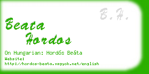 beata hordos business card