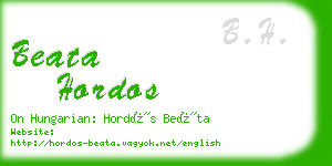 beata hordos business card